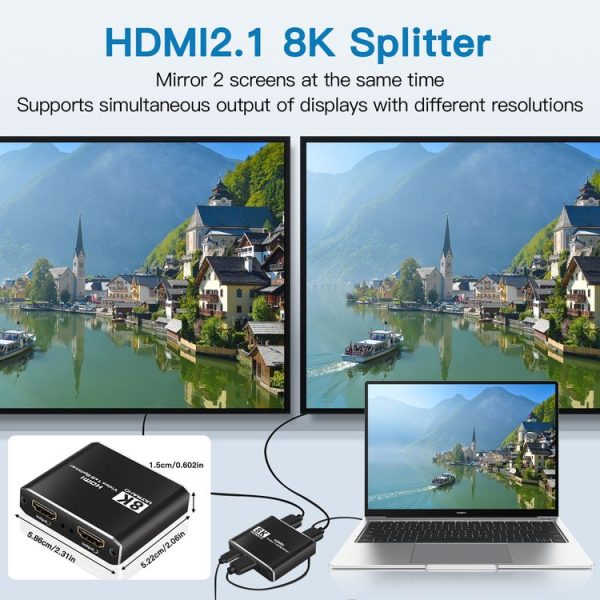 NK-H12 8K UHD 1 In 2 Out HDMI Video Splitter Converter - Image 3