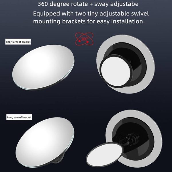 3R 3R-050 Car Rear View Mirror Auxiliary Mirror Car Adjustable Round Blind Spot Mirror - Image 2