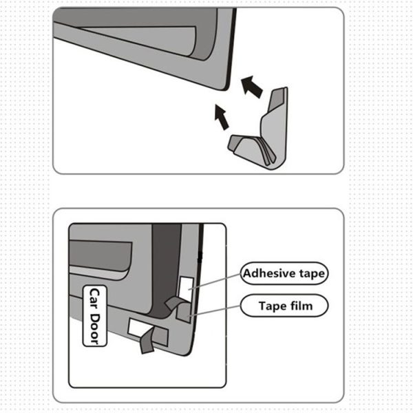 3R 3R-2107 Car Door Anti-collision Rubber Strip Invisible Protection Anti-scratch Aticker (Transparent Black) - Image 4