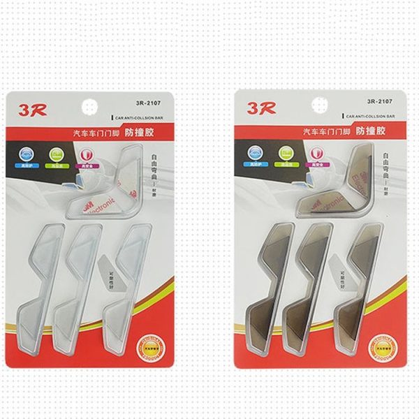 3R 3R-2107 Car Door Anti-collision Rubber Strip Invisible Protection Anti-scratch Aticker (Transparent Black) - Image 6