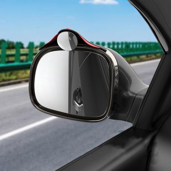 3R 3R-157 2 in 1 Car Auxiliary HD Blind Spot Mirror with Carbon Fiber Texture Rain Shield, Style: Round Shape