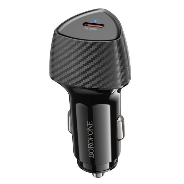 BOROFONE BZ31B Solid Single-port PD30W Type-C Car Charger (Black)