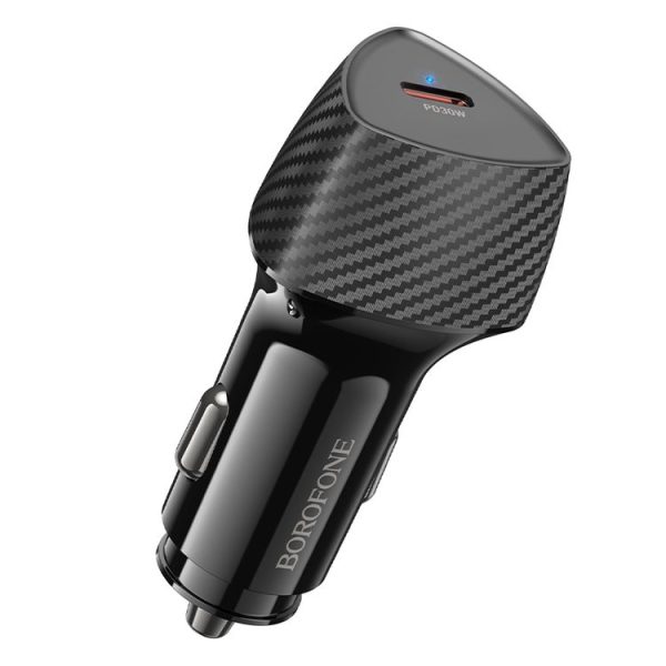 BOROFONE BZ31B Solid Single-port PD30W Type-C Car Charger (Black) - Image 2