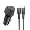 BOROFONE BZ31B Solid Single PD30W Car Charger Set with Type-C to Type-C Cable (Black)