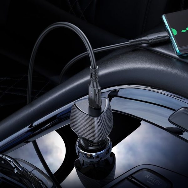 BOROFONE BZ31B Solid Single PD30W Car Charger Set with Type-C to Type-C Cable (Black) - Image 6