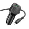 BOROFONE BZ31C Solid PD30W + QC3.0 Car Charger Set with Type-C to 8 Pin Cable (Black) - Image 2
