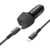 BOROFONE BZ31C Solid PD30W + QC3.0 Car Charger Set with Type-C to 8 Pin Cable (Black) - Image 3