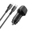 BOROFONE BZ31D Solid PD60W Dual Type-C Car Charger Set with Type-C to 8 Pin Cable (Black) - Image 4