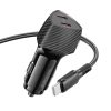 BOROFONE BZ31D Solid PD60W Dual Type-C Car Charger Set with Type-C to Type-C Cable (Black) - Image 2