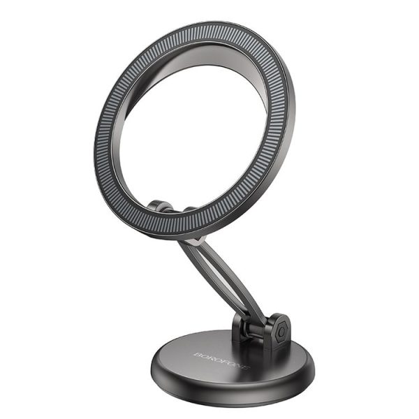 BOROFONE BH114 Star Metal Ring Magnetic Car Center Console Phone Holder (Metal Grey)