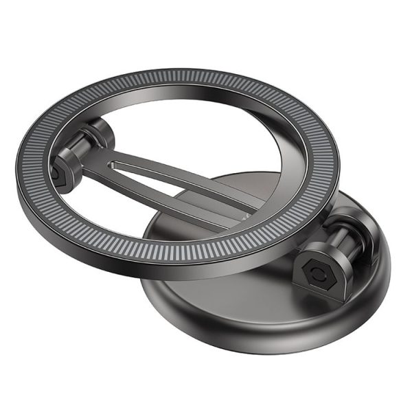 BOROFONE BH114 Star Metal Ring Magnetic Car Center Console Phone Holder (Metal Grey) - Image 4