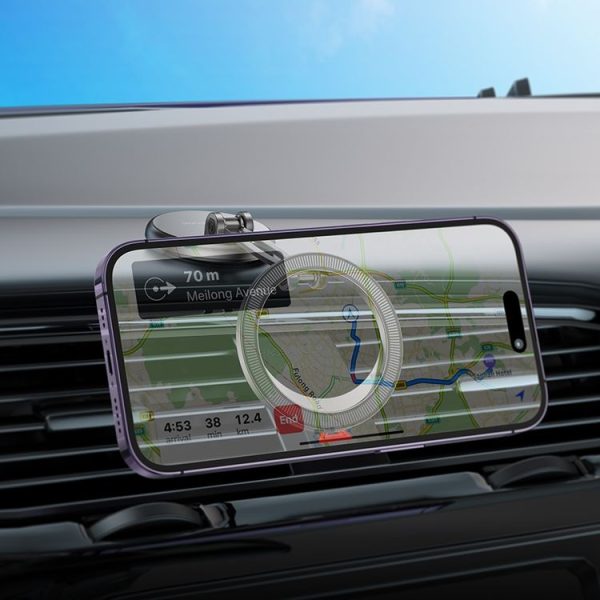 BOROFONE BH114 Star Metal Ring Magnetic Car Center Console Phone Holder (Metal Grey) - Image 8