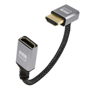 Upward Bend HDMI Male to Female 4K UHD Extension Cable Computer TV Adapter, Length: 20cm
