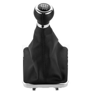 Volkswagen Passat B6 2005-2011 Car Gear Lever Hand Ball Leather Gear Shift Knob with Chrome Frame, Style: 6 Speed
