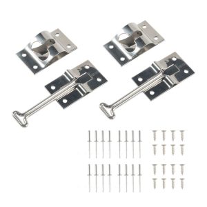 2pcs / Set Vans / RVs / Trucks 4 inch Stainless Steel Door Hook with Screws (Silver)