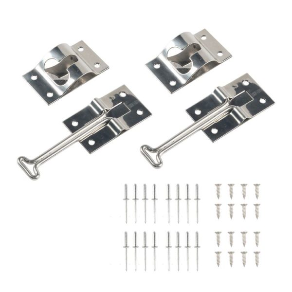 2pcs / Set Vans / RVs / Trucks 4 inch Stainless Steel Door Hook with Screws (Silver)