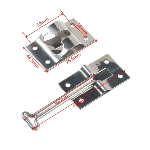 2pcs / Set Vans / RVs / Trucks 4 inch Stainless Steel Door Hook with Screws (Silver) - Image 4