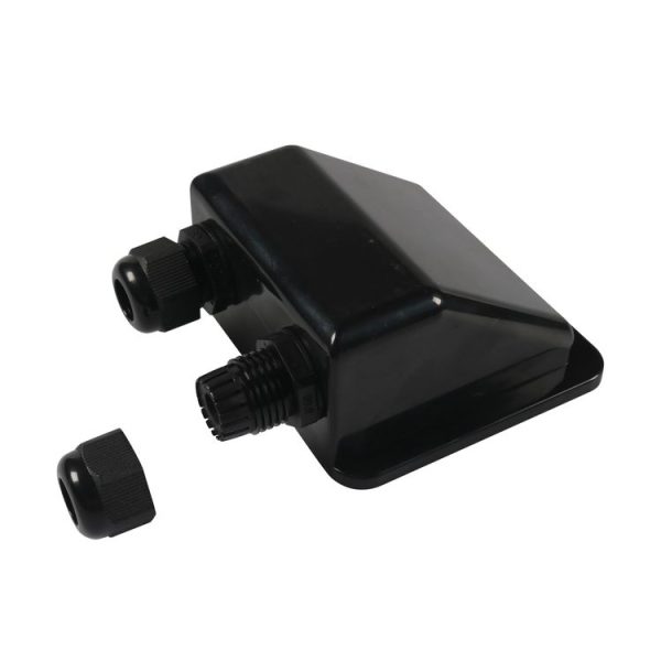 RV Sealed Waterproof Solar Double Cable Entry Gland Box (Black)