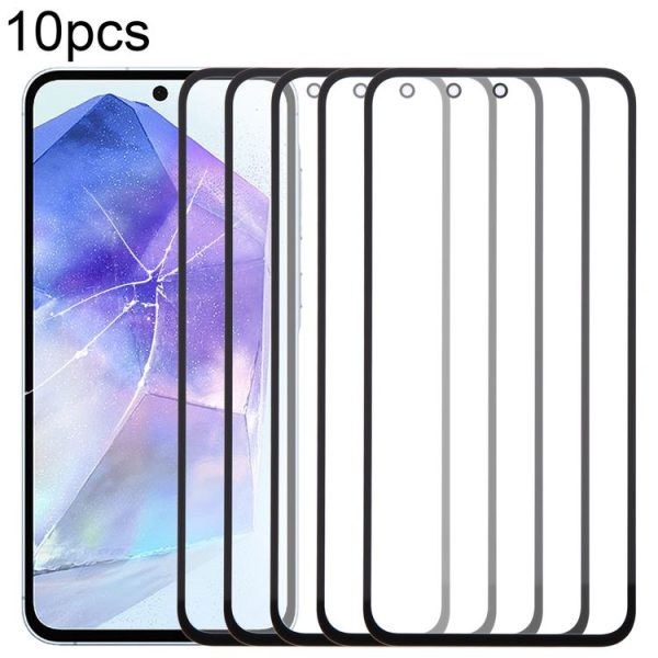 Samsung Galaxy A55 SM-A556B 10pcs Front Screen Outer Glass Lens with OCA Optically Clear Adhesive