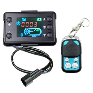 Car 12V / 24V Parking Heater LCD Monitor Switch with Remote Controller (Black)