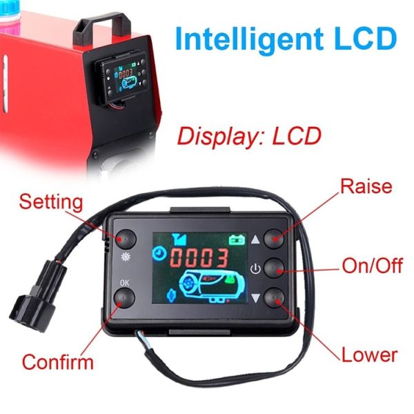 Car 12V / 24V Parking Heater LCD Monitor Switch with Remote Controller (Black) - Image 3