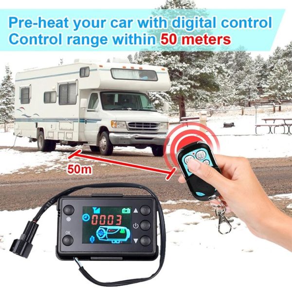 Car 12V / 24V Parking Heater LCD Monitor Switch with Remote Controller (Black) - Image 5