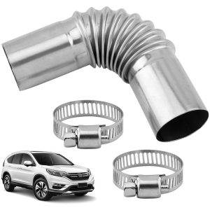 Car Parking Heater 13cm Elbow Stainless Steel Threaded Exhaust Tube Connector (Silver)