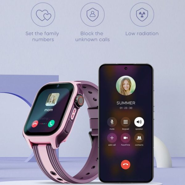 LEMFO K36 1.83 inch IPX7 Children Sport Smart Watch, Support Video Call / Message Notification / GPS / WiFi (Pink) - Image 3