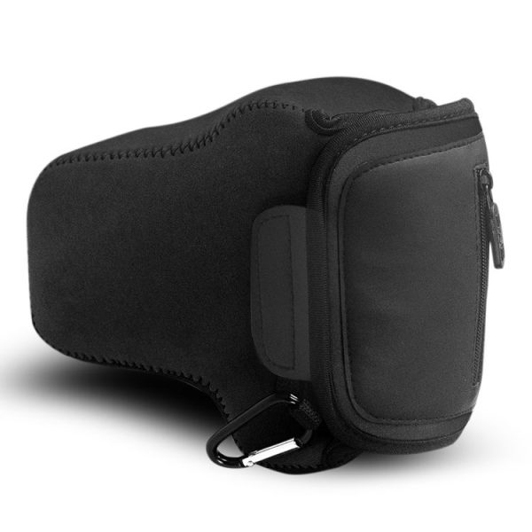 Sony A7R IV NEOpine Neoprene Soft Camera Inner Protective Triangle Bag with Carabiner, Color: Black - Image 5