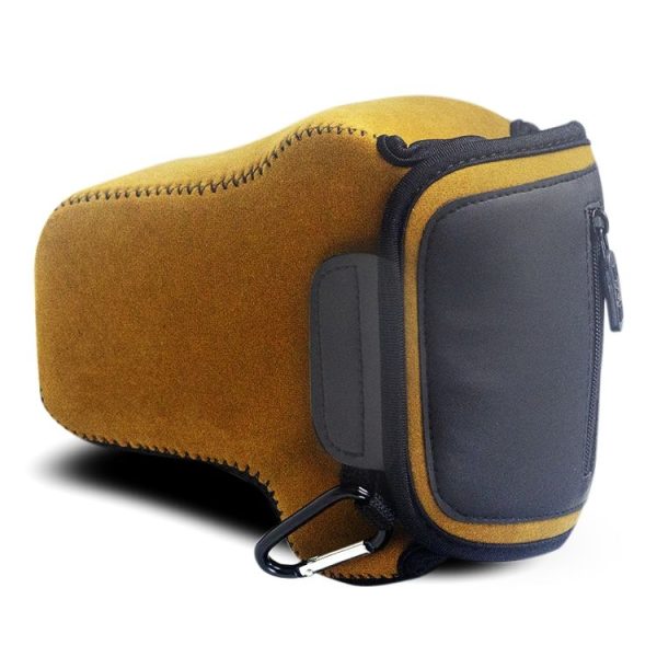 Sony A7R IV NEOpine Neoprene Soft Camera Inner Protective Triangle Bag with Carabiner, Color: Brown - Image 5