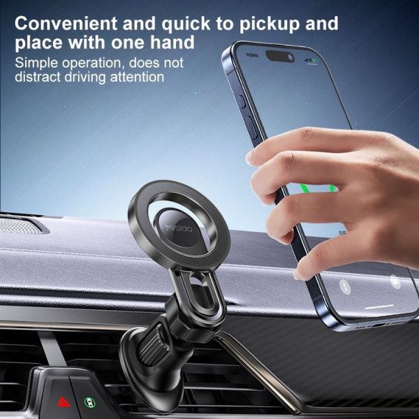 Yesido C209 MagSafe Magnetic Air Vent Car Holder (Black) - Image 7