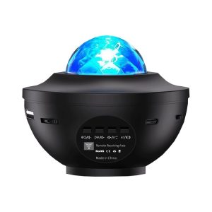 G004 Small Bowl Starry Projection Lamp Laser Light with Bluetooth Speaker (Black)