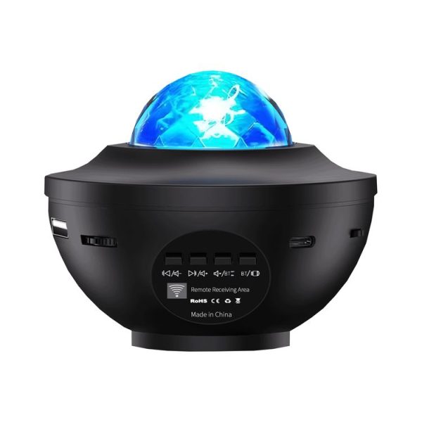 G004 Small Bowl Starry Projection Lamp Laser Light with Bluetooth Speaker (Black)