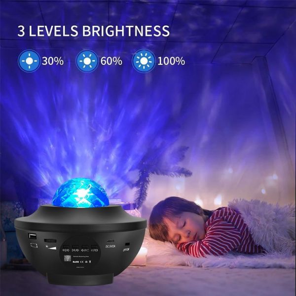 G004 Small Bowl Starry Projection Lamp Laser Light with Bluetooth Speaker (Black) - Image 4