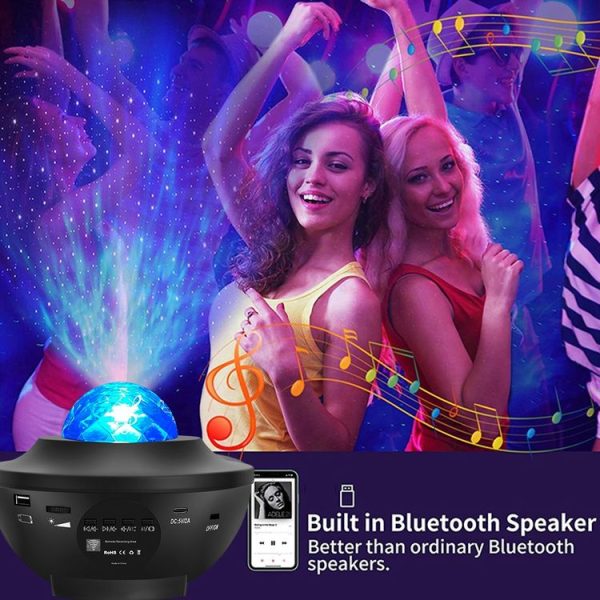 G004 Small Bowl Starry Projection Lamp Laser Light with Bluetooth Speaker (Black) - Image 7