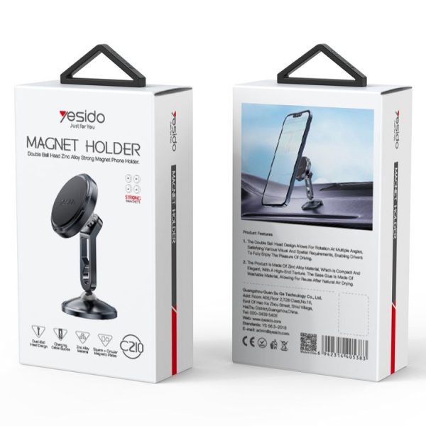 Yesido C210 Double Ball Magnetic Car Holder (Black) - Image 12