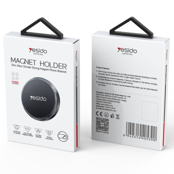 Yesido C211 Round Magnetic Car Holder (Black) - Image 11