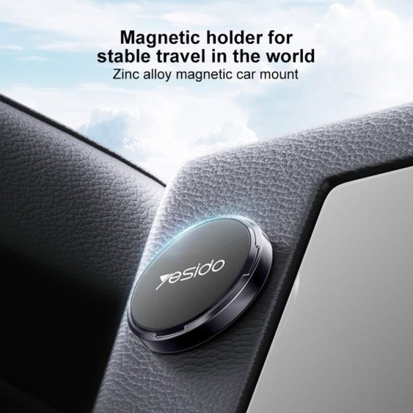 Yesido C211 Round Magnetic Car Holder (Black) - Image 3