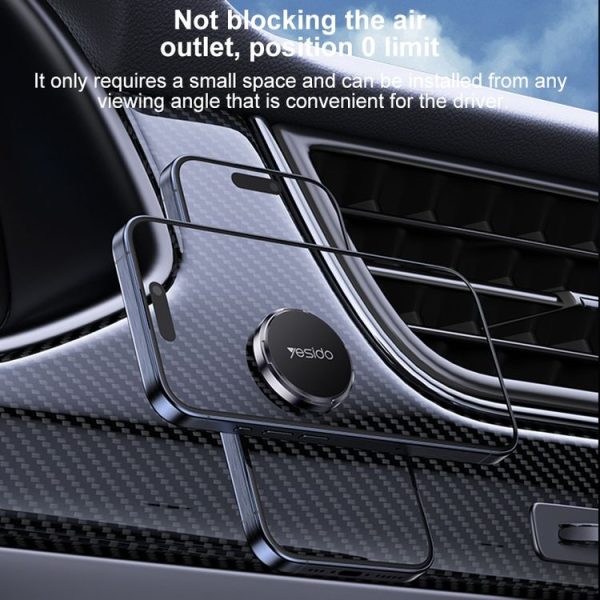 Yesido C211 Round Magnetic Car Holder (Black) - Image 9