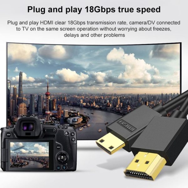 HDMI to Mini HDMI 4K UHD 18Gbps Video Connection Cable, Length: 0.3m (Black) - Image 3