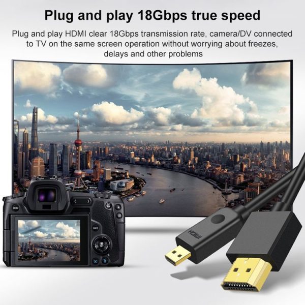 HDMI to Micro HDMI 4K UHD 18Gbps Video Connection Cable, Length: 0.3m (Black) - Image 3