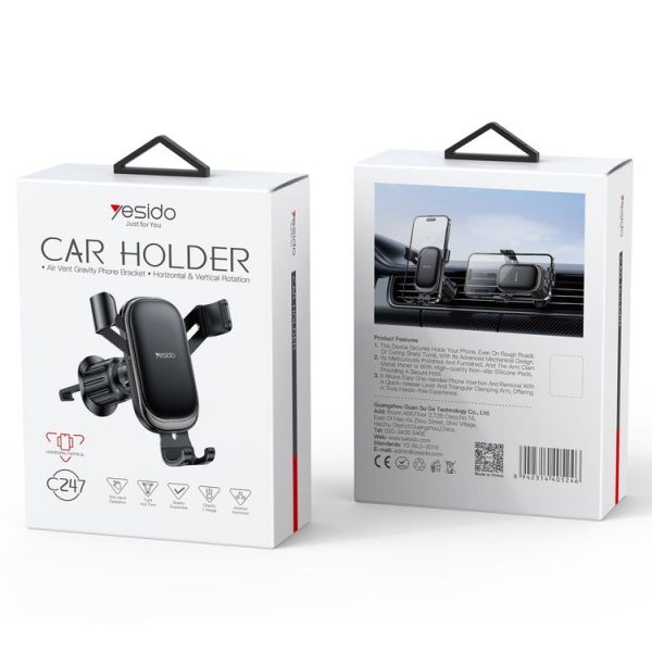 Yesido C247 Air Vent Gravity Car Holder (Black) - Image 9