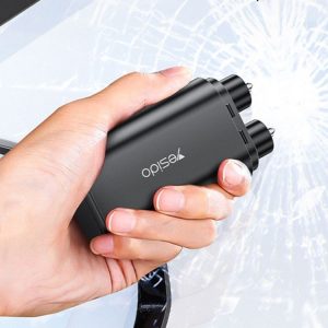 Yesido C248 Multifunctional Seat Belt Cutting Emergency Vehicle Safety Hammer (Black)