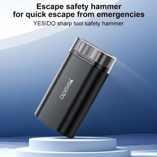 Yesido C248 Multifunctional Seat Belt Cutting Emergency Vehicle Safety Hammer (Black) - Image 2