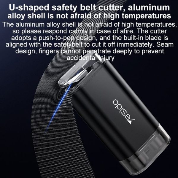 Yesido C248 Multifunctional Seat Belt Cutting Emergency Vehicle Safety Hammer (Black) - Image 6
