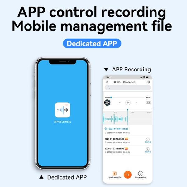 Q61A Portable Smart Voice Recorder Support APP Control, Memory: 64GB (Black) - Image 7