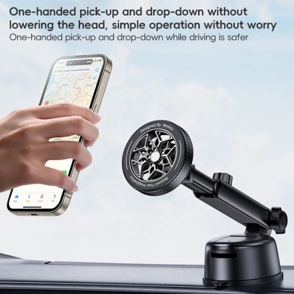Yesido C266 Magesafe Magnetic Car Holder (Black) - Image 4
