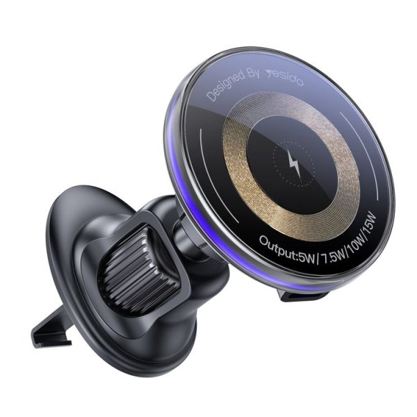Yesido C308 15W Air Outlet Car MagSafe Magnetic Wireless Charging Holder (Black)