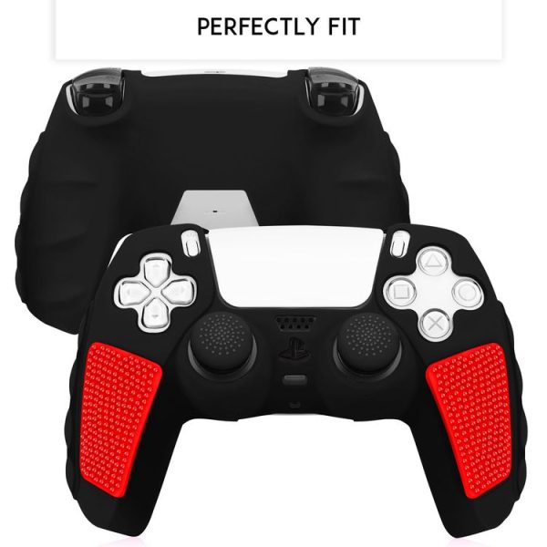 Sony PS5 Splicing Color Silicone Gamepad Protective Case without Rocker Caps (Black White) - Image 3