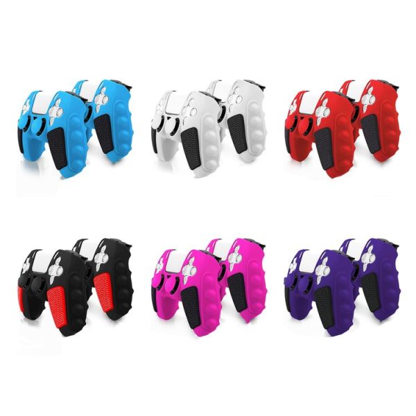 Sony PS5 Splicing Color Silicone Gamepad Protective Case with Rocker Caps (Black White) - Image 2